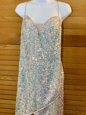 Sequin  Tunic Top  Silver Color  2XL  Straps Sexy,  Party,  Glitz  Eye Catching